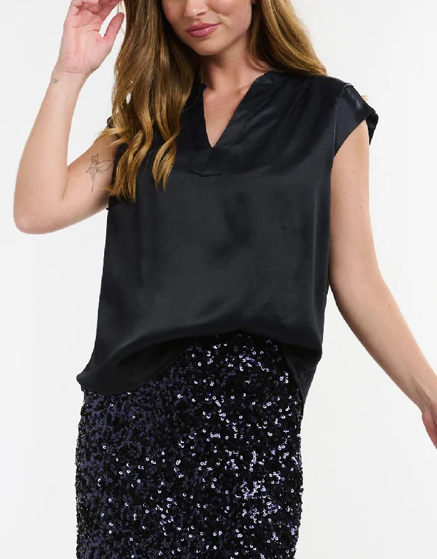 Odette Sleeveless Top - Navy