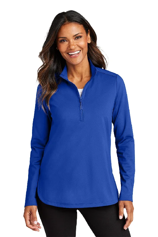 Port Authority Womens C-FREE Double Knit Moisture Wicking 1/4 Zip Sweatshirt - True Royal Blue - COMING SOON