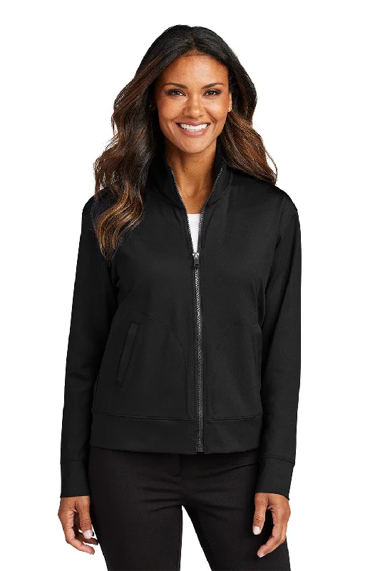 Port Authority Womens C-FREE Double Knit Moisture Wicking Full Zip Sweatshirt w/ Pockets - Deep Black - COMING SOON