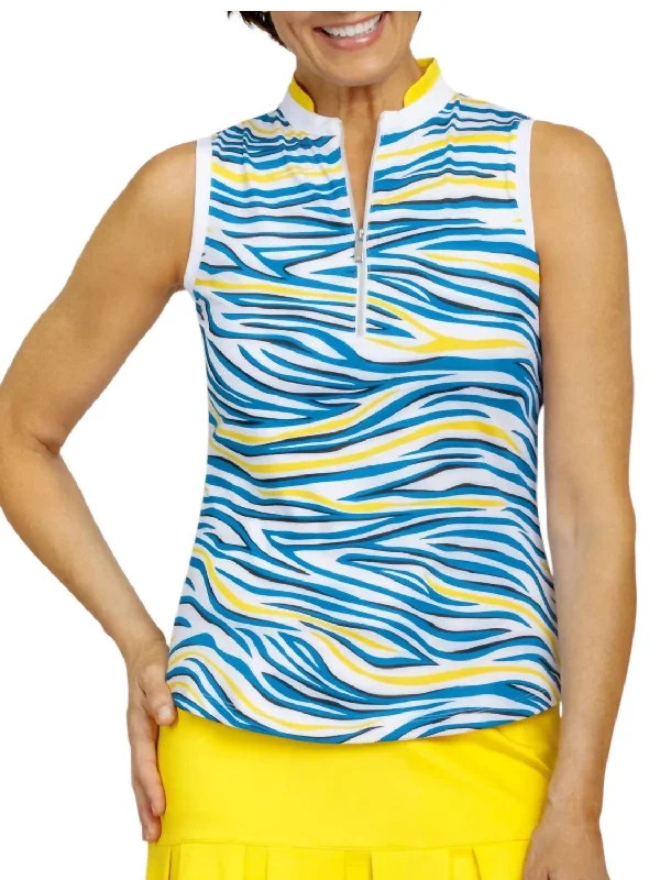 Ravali Sleeveless Top In Blue Wave